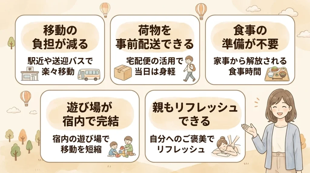 親が疲れすぎない幼児連れ旅行を叶える5つのメリット