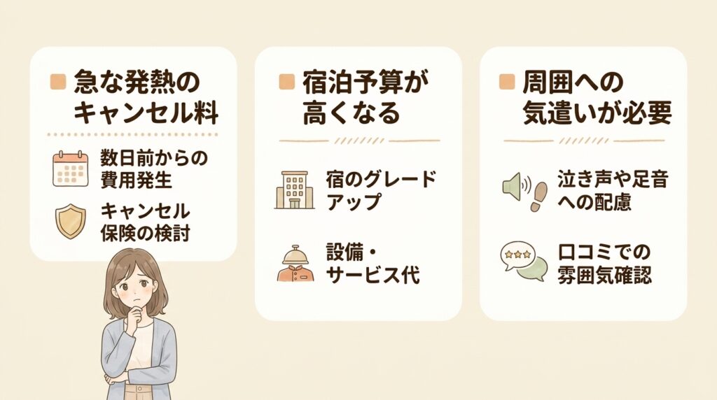 幼児連れの宿泊で想定される3つのデメリット