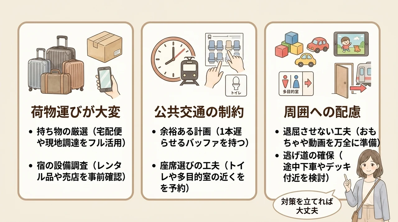 車なしで子連れ旅行をするデメリット｜事前準備が成功の鍵