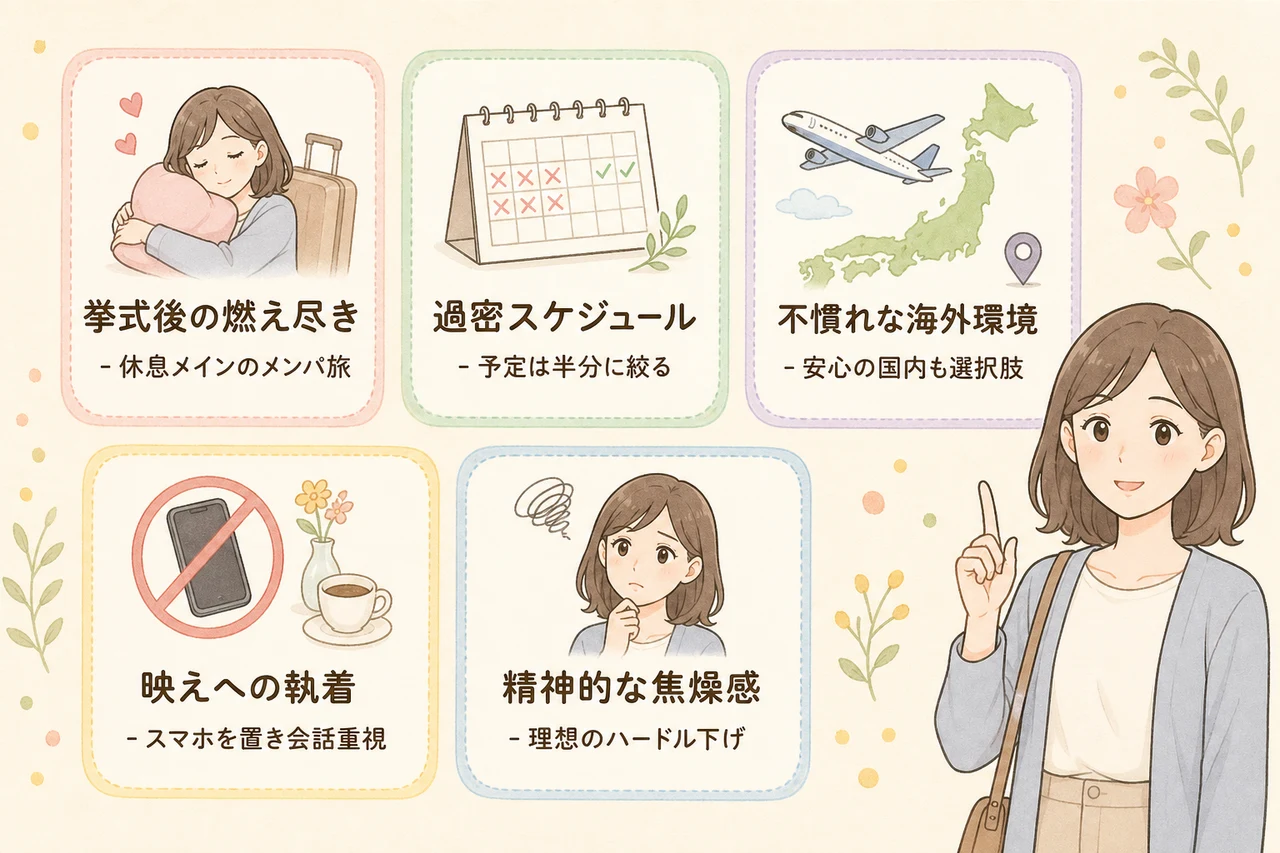 新婚旅行がしんどいと感じる5つの原因と対処法