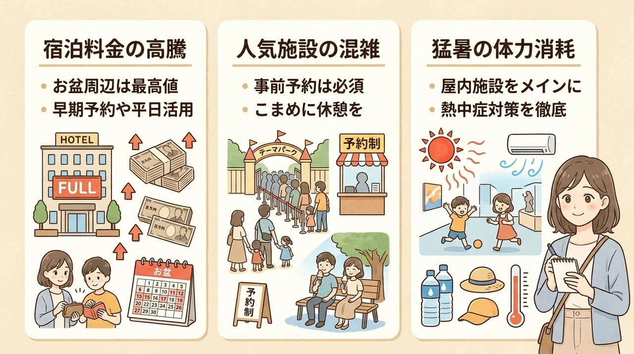 夏休みの家族旅行で注意したい3つのデメリット