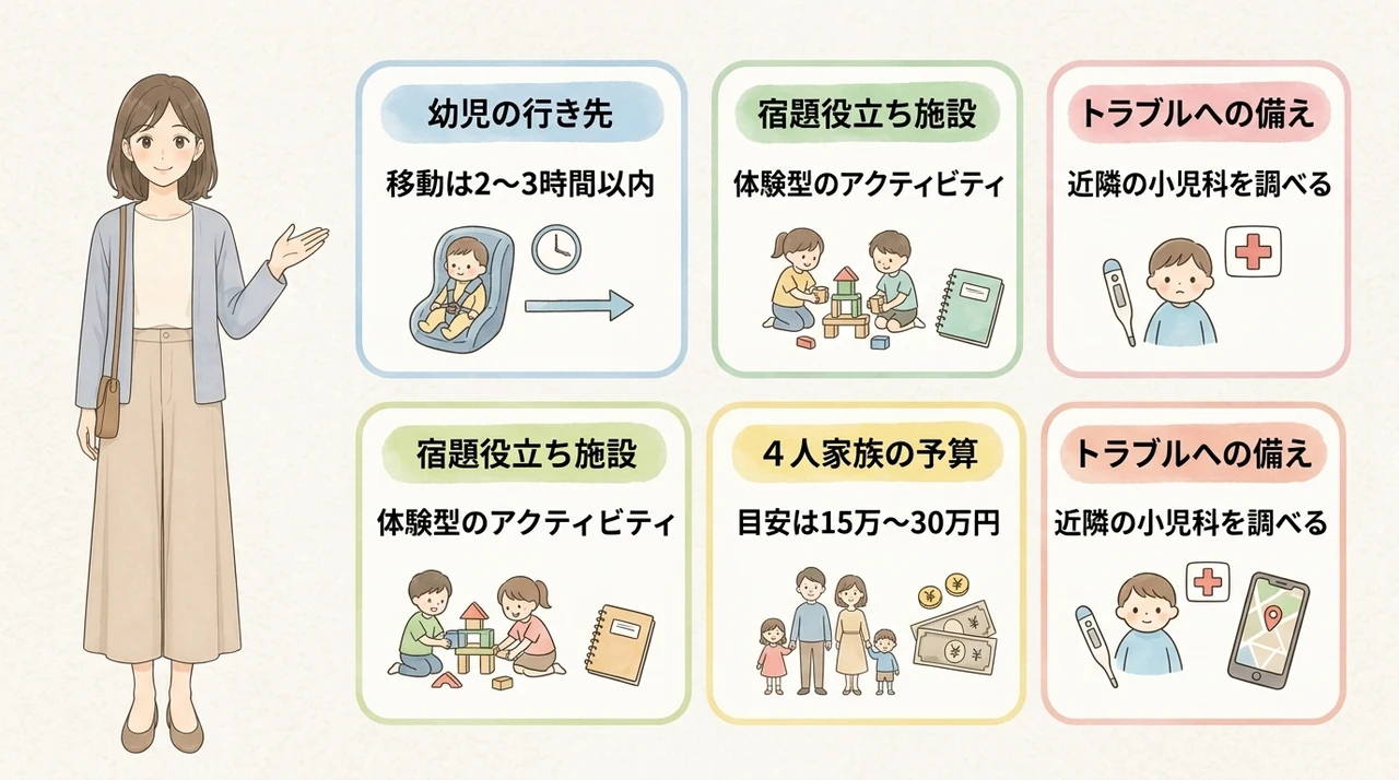 小学生や幼児との夏休み旅行を失敗させない秘訣