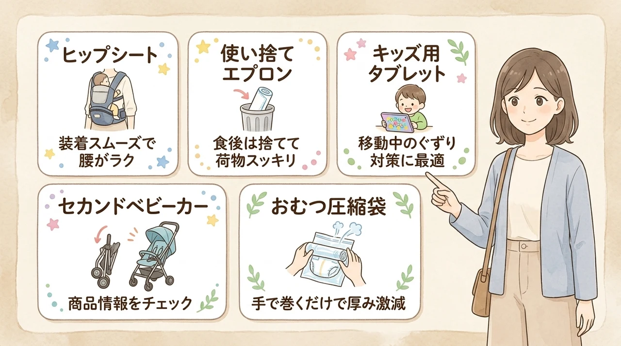 移動と荷物を軽量化!子連れ旅行の便利グッズ5選