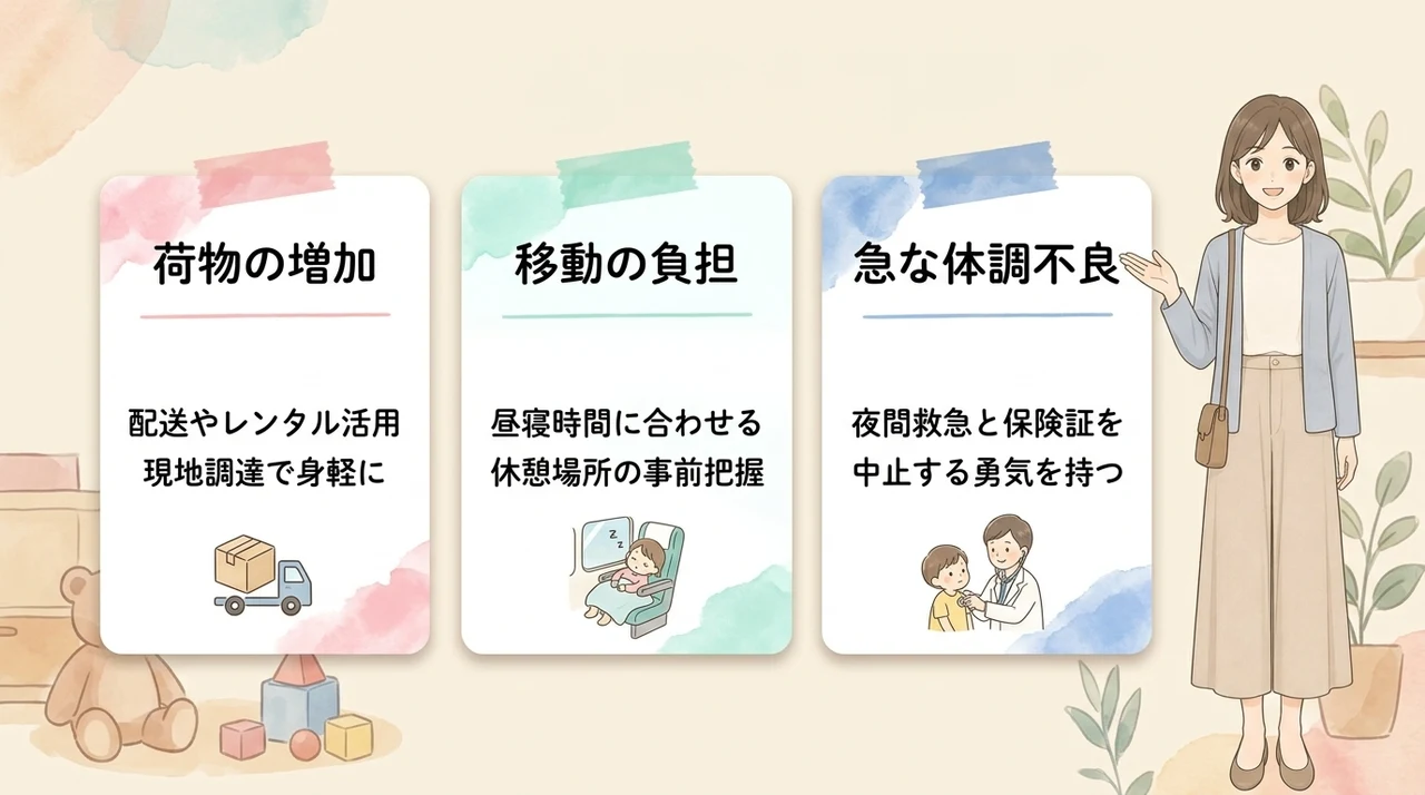 子連れ旅行デメリット3つ|注意点と事前のリスク管理
